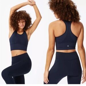 Sweaty Betty Navy Blue Stamina Longline Sports Bra